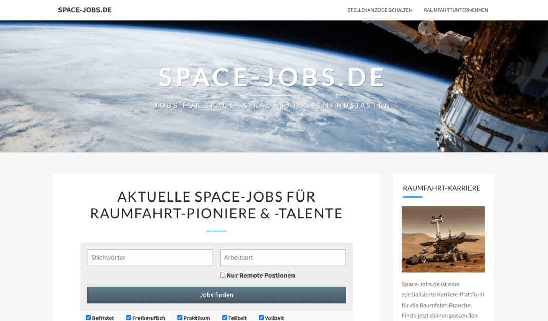 Space-Jobs.de: Stellenangebote für Raumfahrt-Pioniere & -Talente